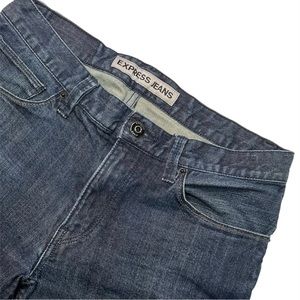 Express Straight-Leg Dark Wash Denim Jeans, size 30x32